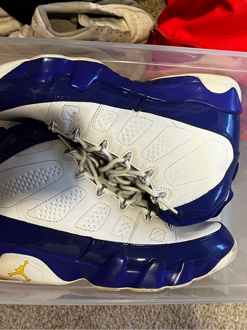 Jordan Men's Athletic Shoes in White and Blue
